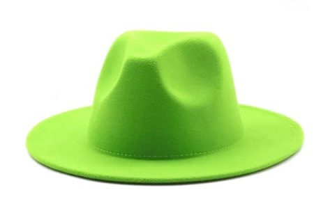 Potae - Lime Green Fedora Hat For Cheap