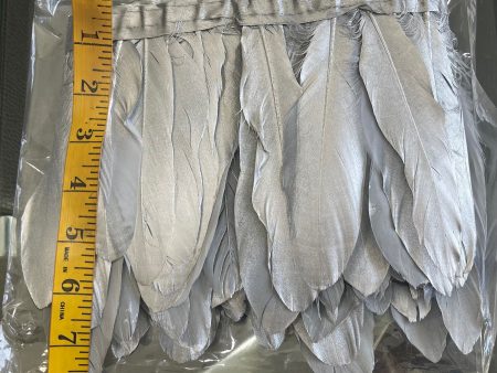 Silver painted feathers Online