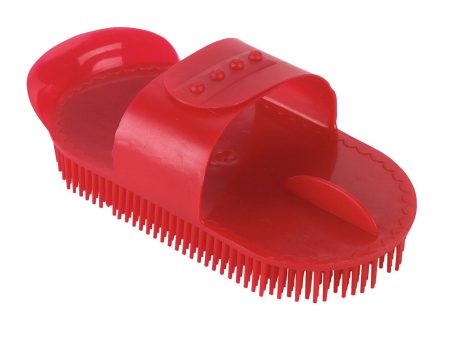 Kerbl Étrille plastique avec dragonne réglable Rouge Hot on Sale