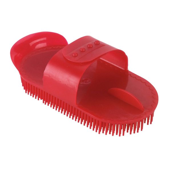 Kerbl Étrille plastique avec dragonne réglable Rouge Hot on Sale